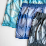 close up of 3 pack postpartum underwear, colours cyan, Cobalt Blue, Phantom Black