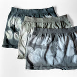 1 Phantom Black, 1 Slate Grey, and 1 Cloud Grey shibori pattern, postpartum underwear