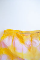 waistband of grapefruit colour, shibori pattern, postpartum underwear