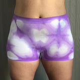 Purple colour, shibori pattern, postpartum underwear, on body