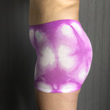 Side image of Pink colour, shibori pattern, postpartum underwear, on body