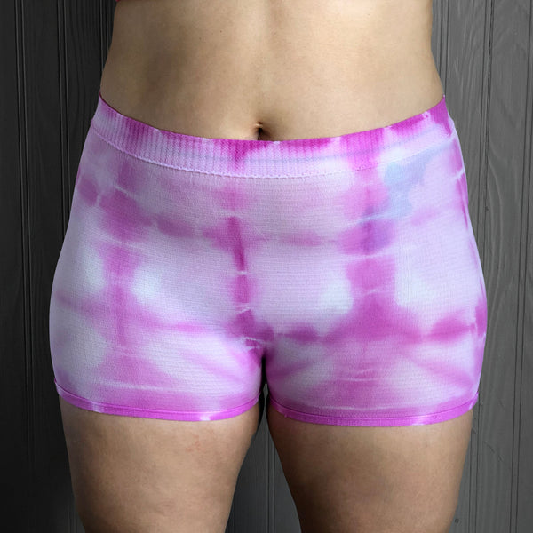 Pink colour, shibori pattern, postpartum underwear, on body